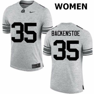 NCAA Ohio State Buckeyes Women's #35 Alex Backenstoe Gray Nike Football College Jersey MSA4845FM